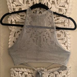 Metallic Knit Crop Top